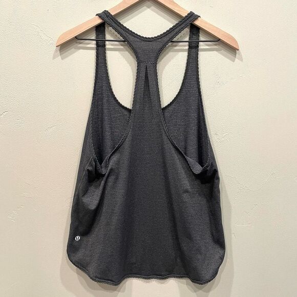 Lululemon Dark Heather Gray Stripe Racerback Tank Top - Picture 2 of 11